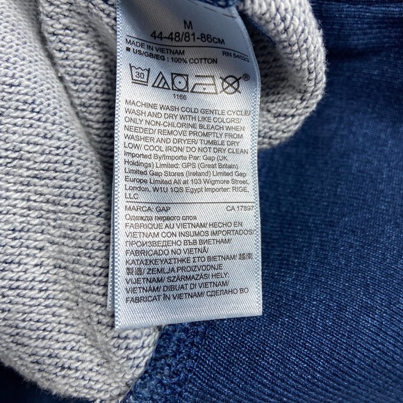 Gap Blue Long Sleeves Pull Over Stripe Sweater  Size Medium - Picture 4 of 7